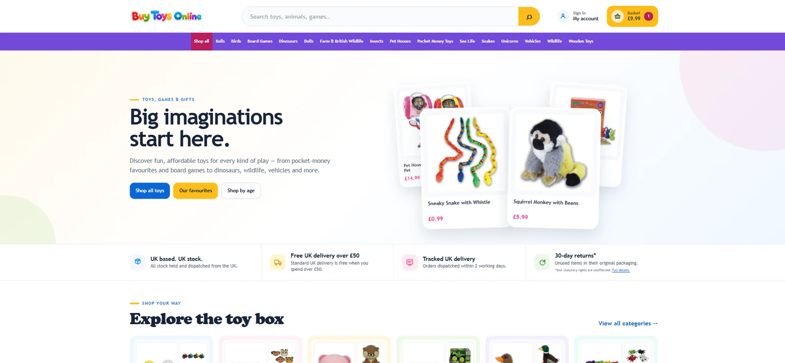 Buy Toys Online ecommerce website by Dream Web Design