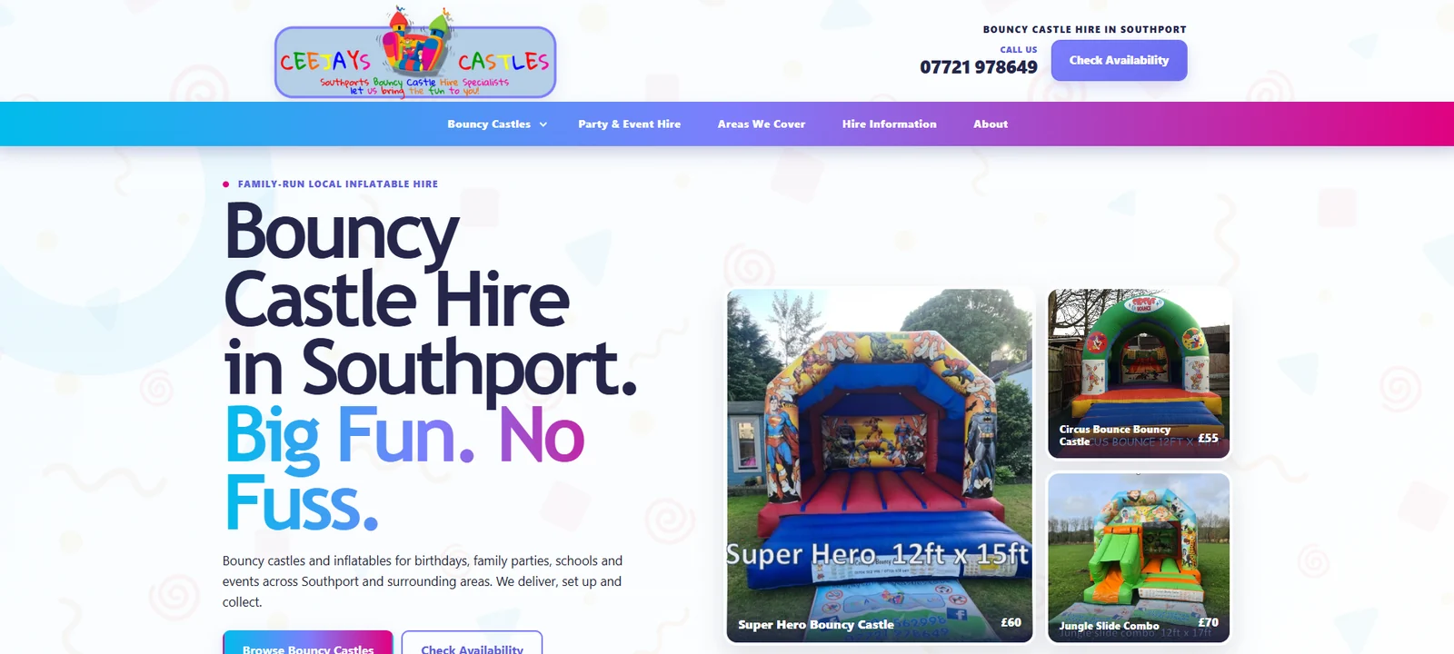 CeeJays Castles demonstration homepage