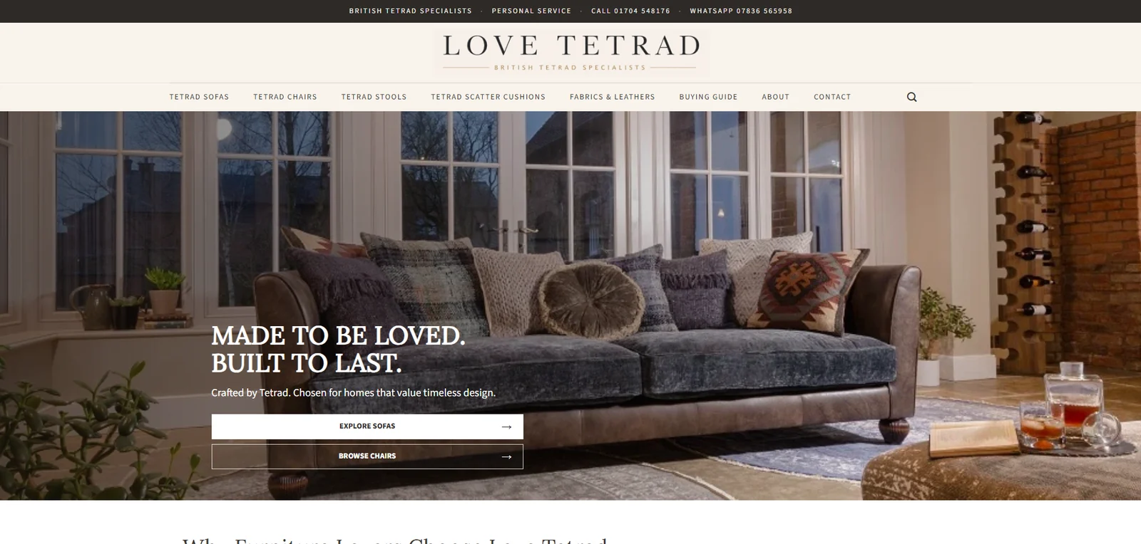 Love Tetrad ecommerce website by Dream Web Design